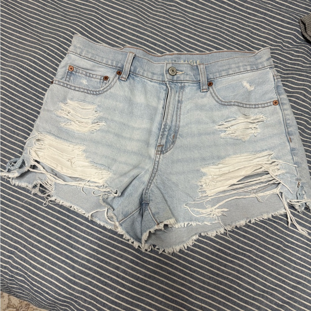 American Eagle Outfitters Blue Jean Shorts Distressed Style